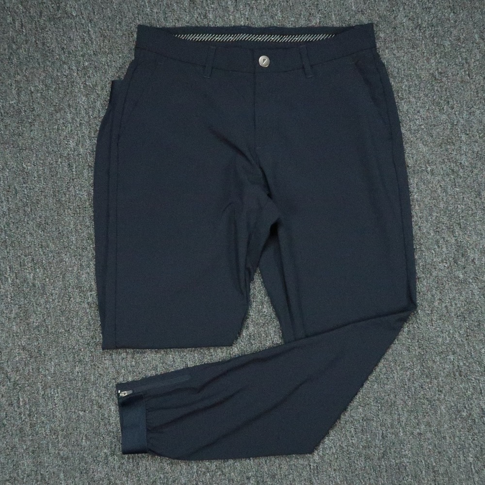 Primo Pants Mens 31x30 Blue Stretch Ankle Zip Chino Golf Jogger